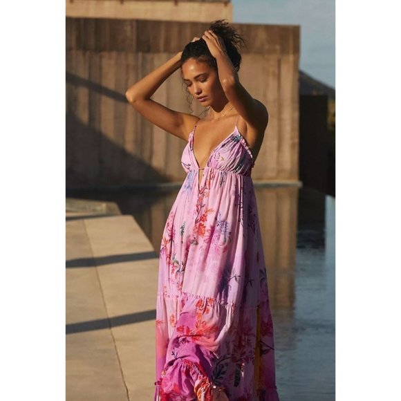 maxi dresses with sleeves for weddings PRETTYGARDEN Women's Floral Bodycon Maxi Dress Fall Elegant Mesh Long